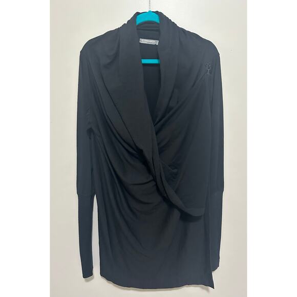 Icebreaker Small Merino Wool Black Wrap Cardigan Layering Comfort Oversized - Picture 1 of 9